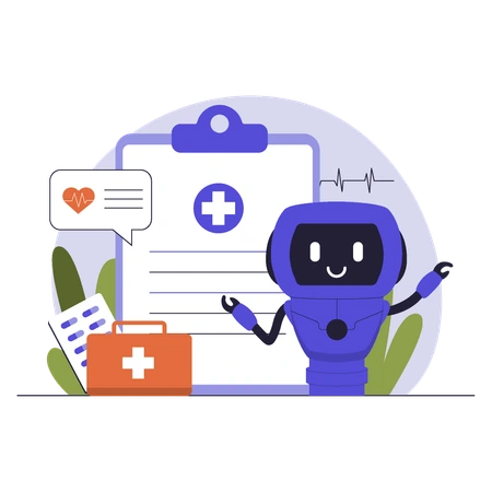 A robot presenting a medical report